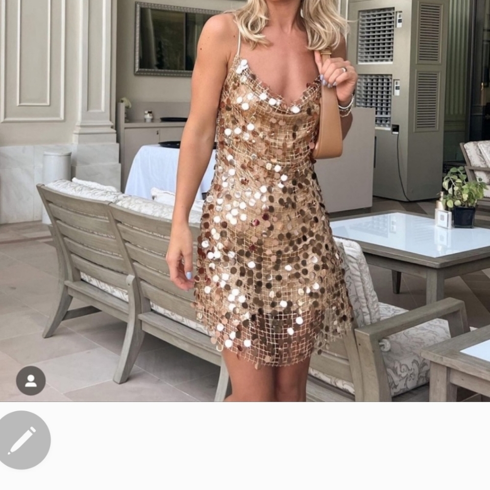 Zara gold dress